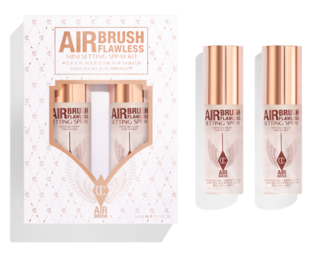 AIRBRUSH FLAWLESS MINI SETTING SPRAY KIT Charlotte Tilbury - شارلوت تيلبري مجموعة بخاخ ثنائية لتثبيت المكياج 
